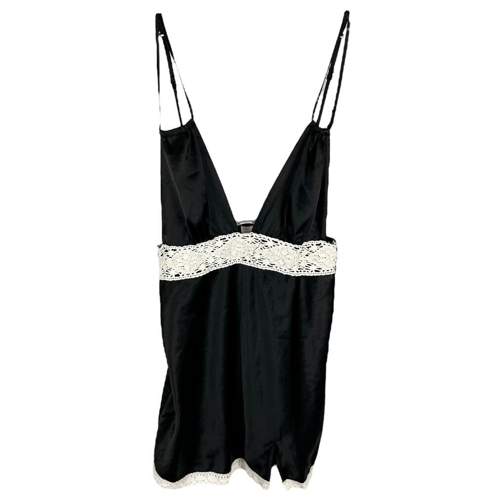 Y2K Victoria's Secret White Crochet Trim Teddy Slip Dress M